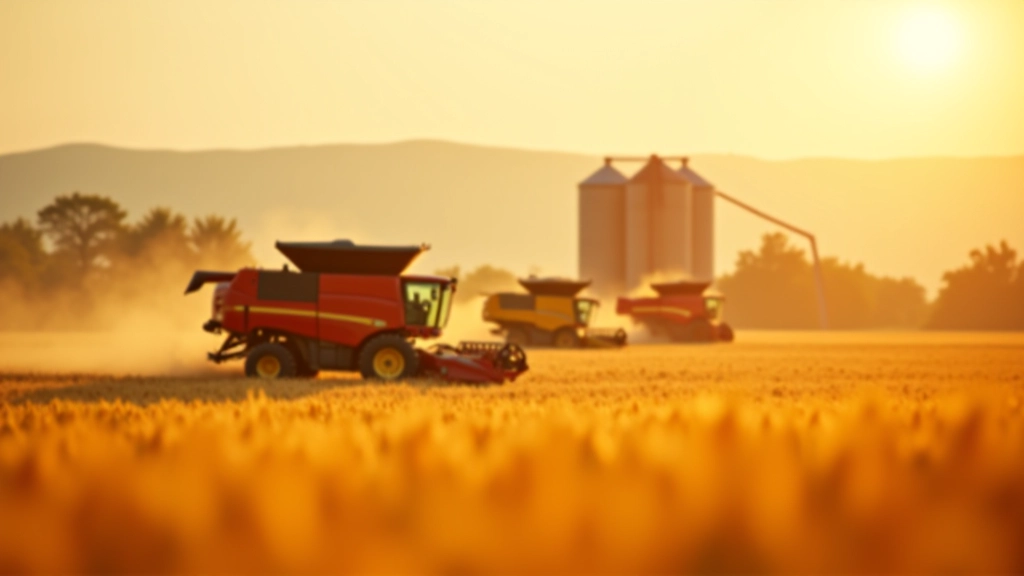 Getreidernte mit moderner Erntetechnik, Mähdreschereinsatz auf großem Getreidefeld